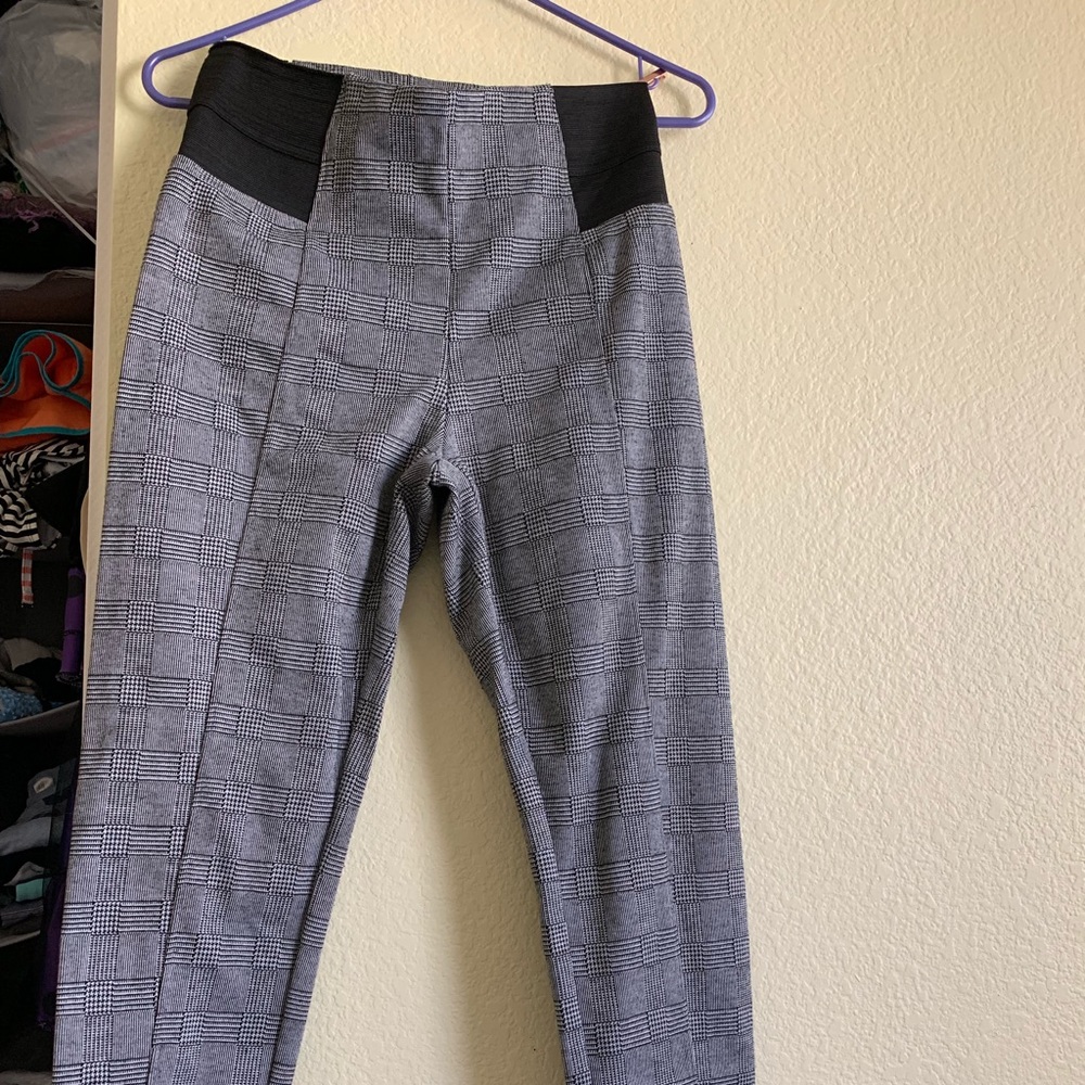 High waist stretchy skinny leg slacks